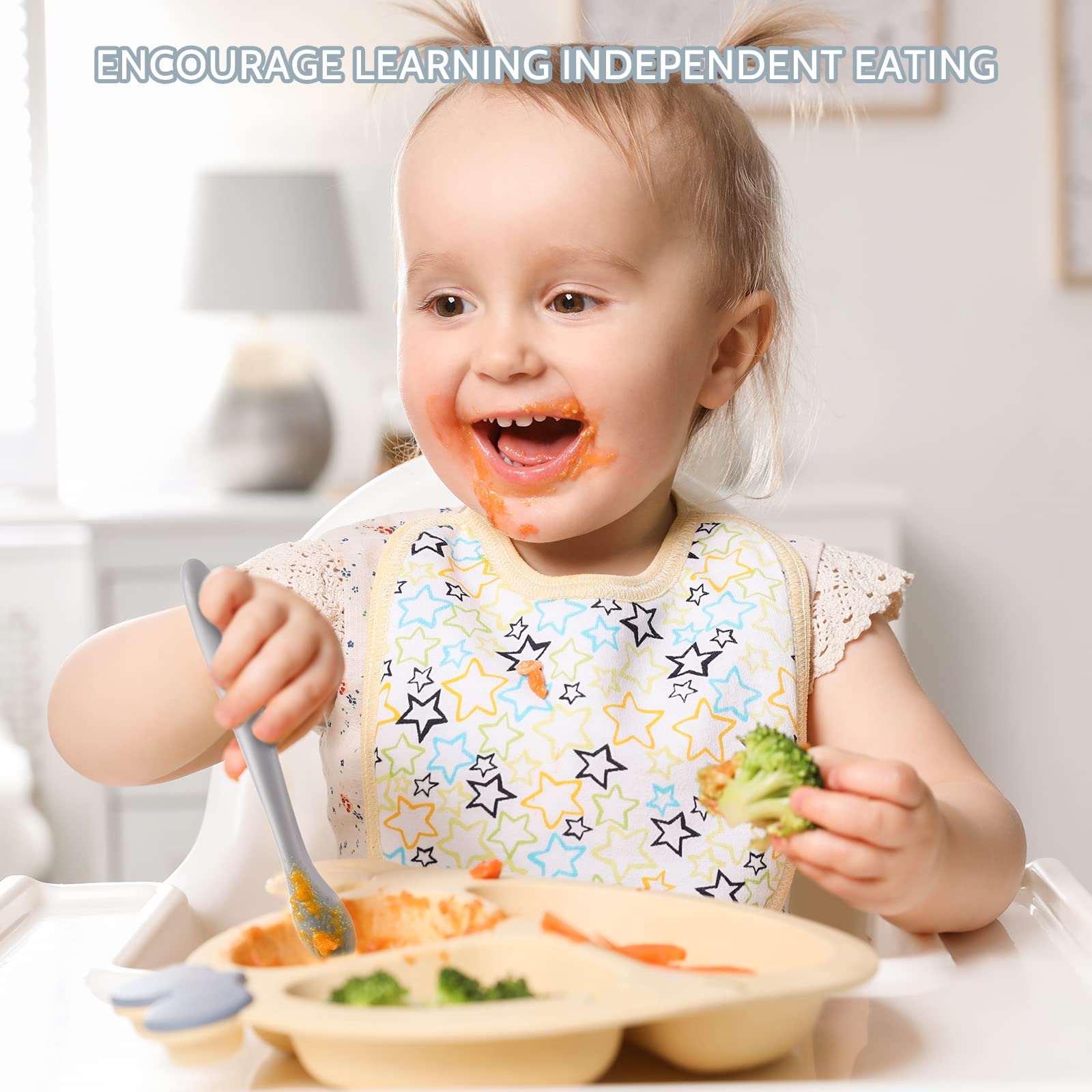 NETANY soft-mouth-safe design minimizes irritation during teething meals