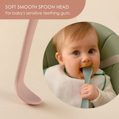 Pastel color spoons for Stage 1 feeding support visual development.