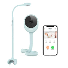 NETVUE Peekababy camera on 4-in-1 stand provides panoramic crib view for better monitoring.