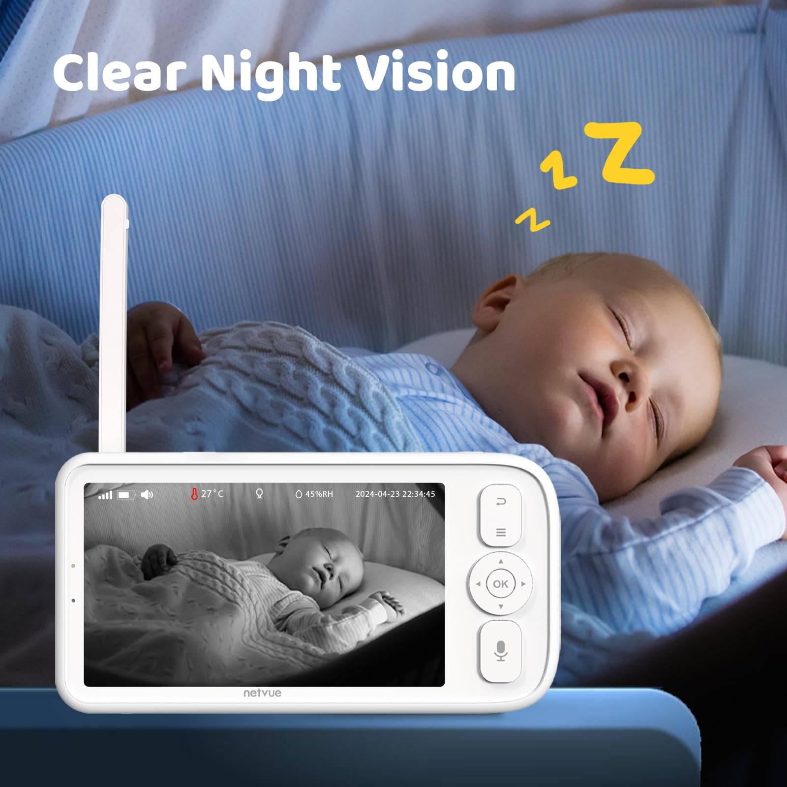 NETVUE Peekababy cry detection delivers timely alerts for quick soothing.