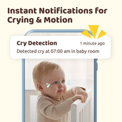 NETVUE Peekababy monitor fits all crib types with adaptable stand.