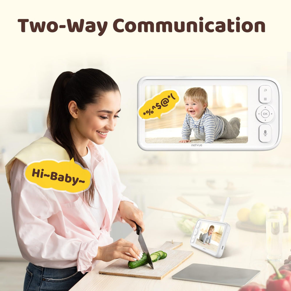NETVUE Peekababy monitor viewed via app for remote baby monitoring.