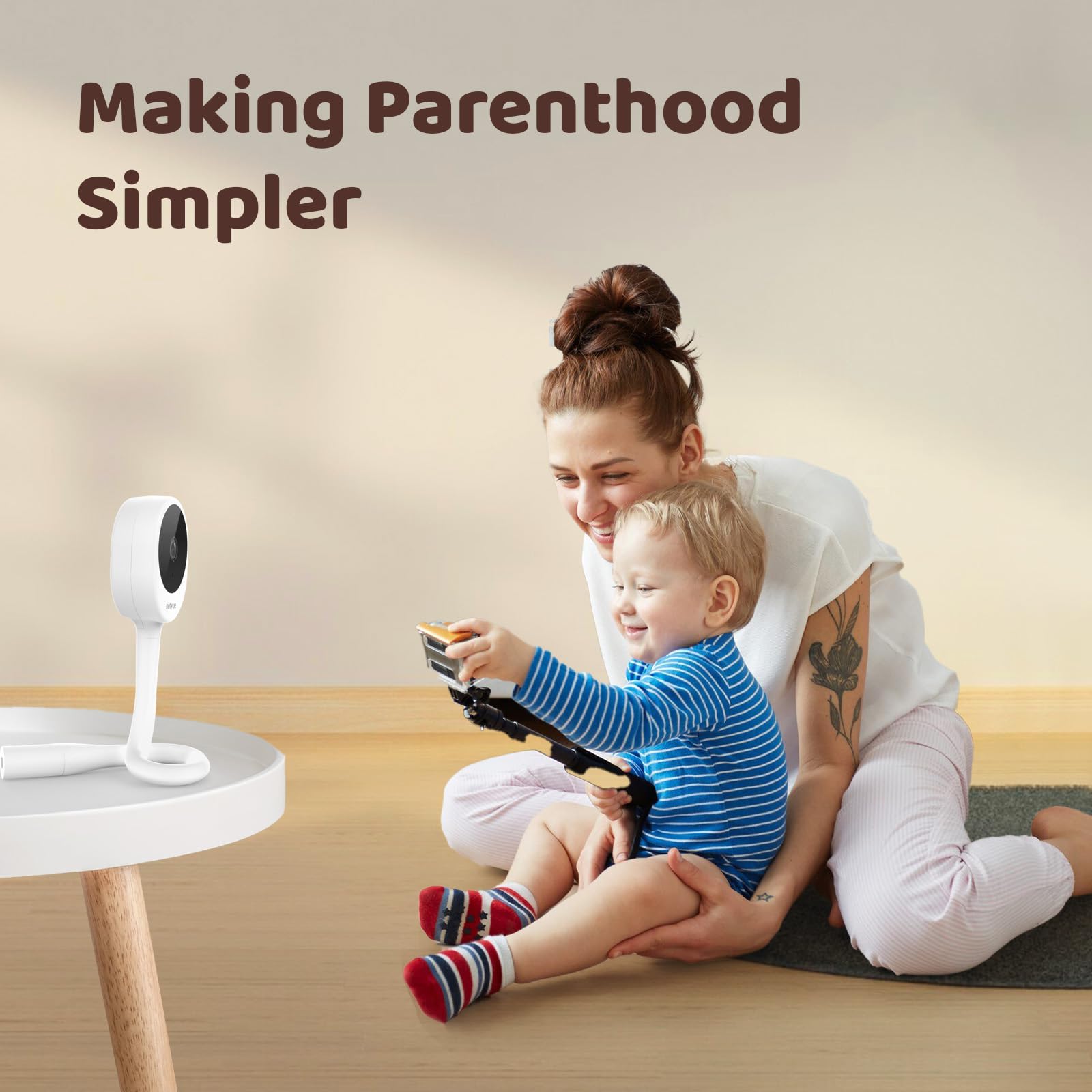 NETVUE Peekababy-no-screen-design keeps a tidy nursery while staying connected