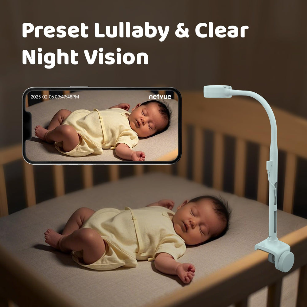 NETVUE Peekababy two-way talk enables easy soothing from any room.