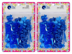 New Tara Classics self-hinge hair barrettes blue mix close-up for kid-friendly grip and secure hold.