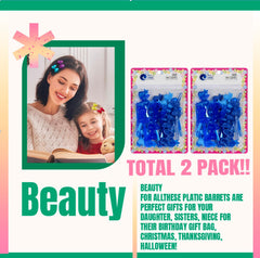 New Tara barrettes blue mix lifestyle shot showing versatile daily wear for playful hairstyles.