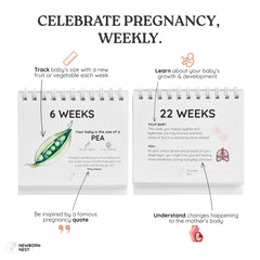 Newborn Nest 72-page flip calendar displayed on desk or nightstand