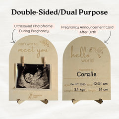 Newborn Nest ultrasound frame closeup pegs shows secure support for your precious sonogram.