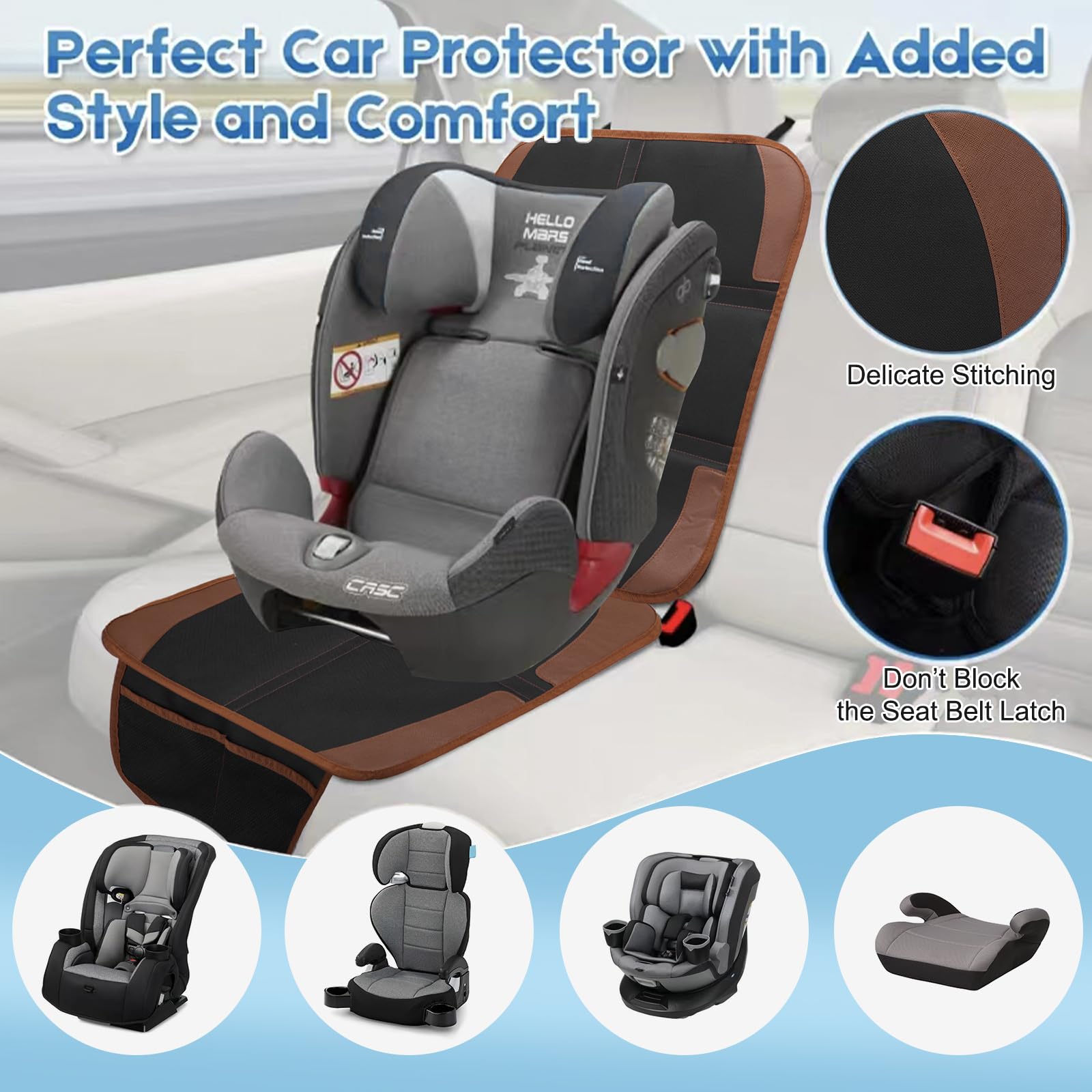 NEWFOM car seat protector easy install and quick adjustments