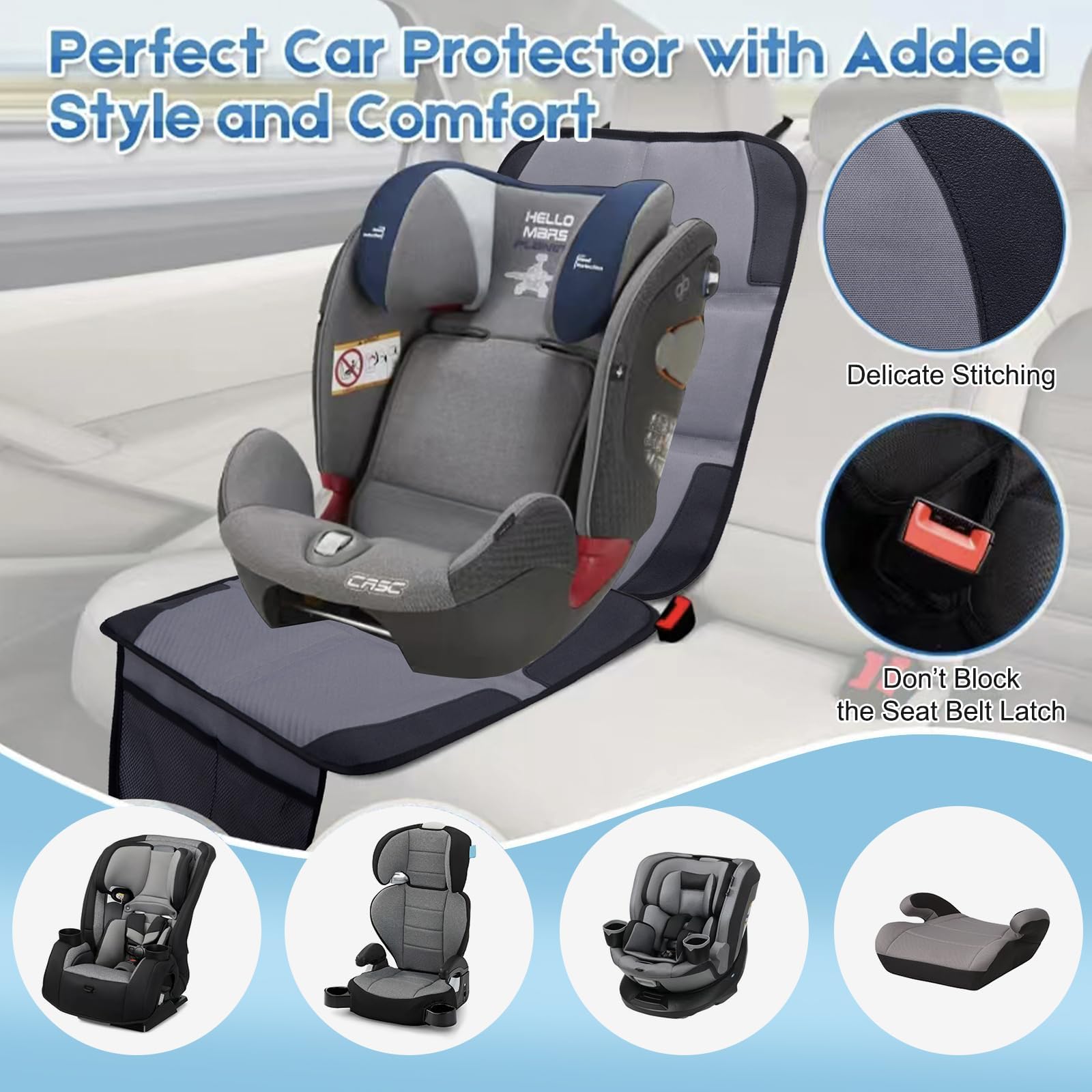 NEWFOM car-seat protector mesh pockets use for organizing small items