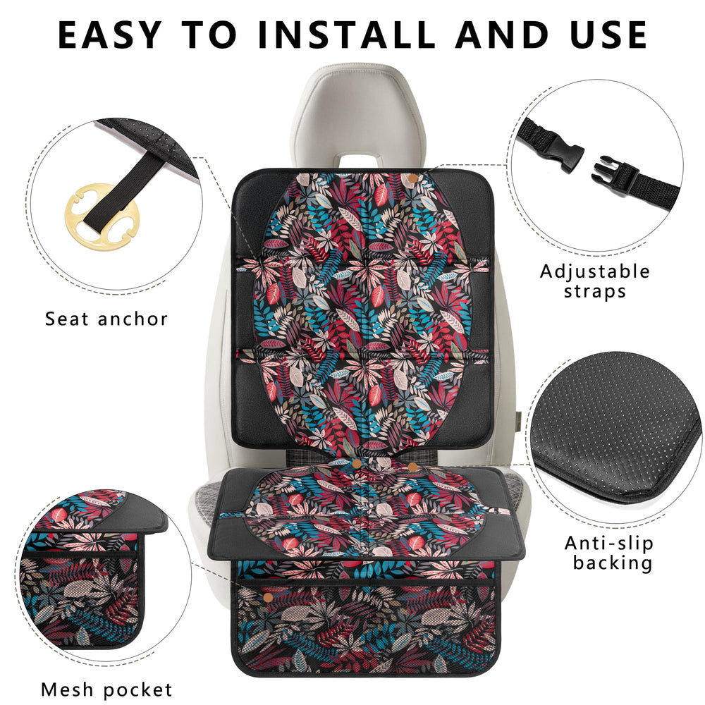 NEWFOM car seat protector mesh pockets hold small items for quick access.
