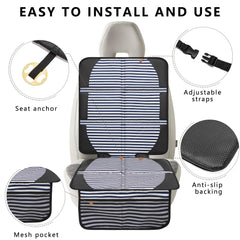 NEWFOM car seat protector mesh pockets hold toys and wipes for easy access.