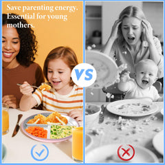 NEWKITCHEN stainless-steel divided plate showcases 9-inch size for balanced meals.