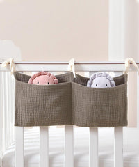 NewLuyer bedside organizer open-top access supports quick night-time diaper changes.