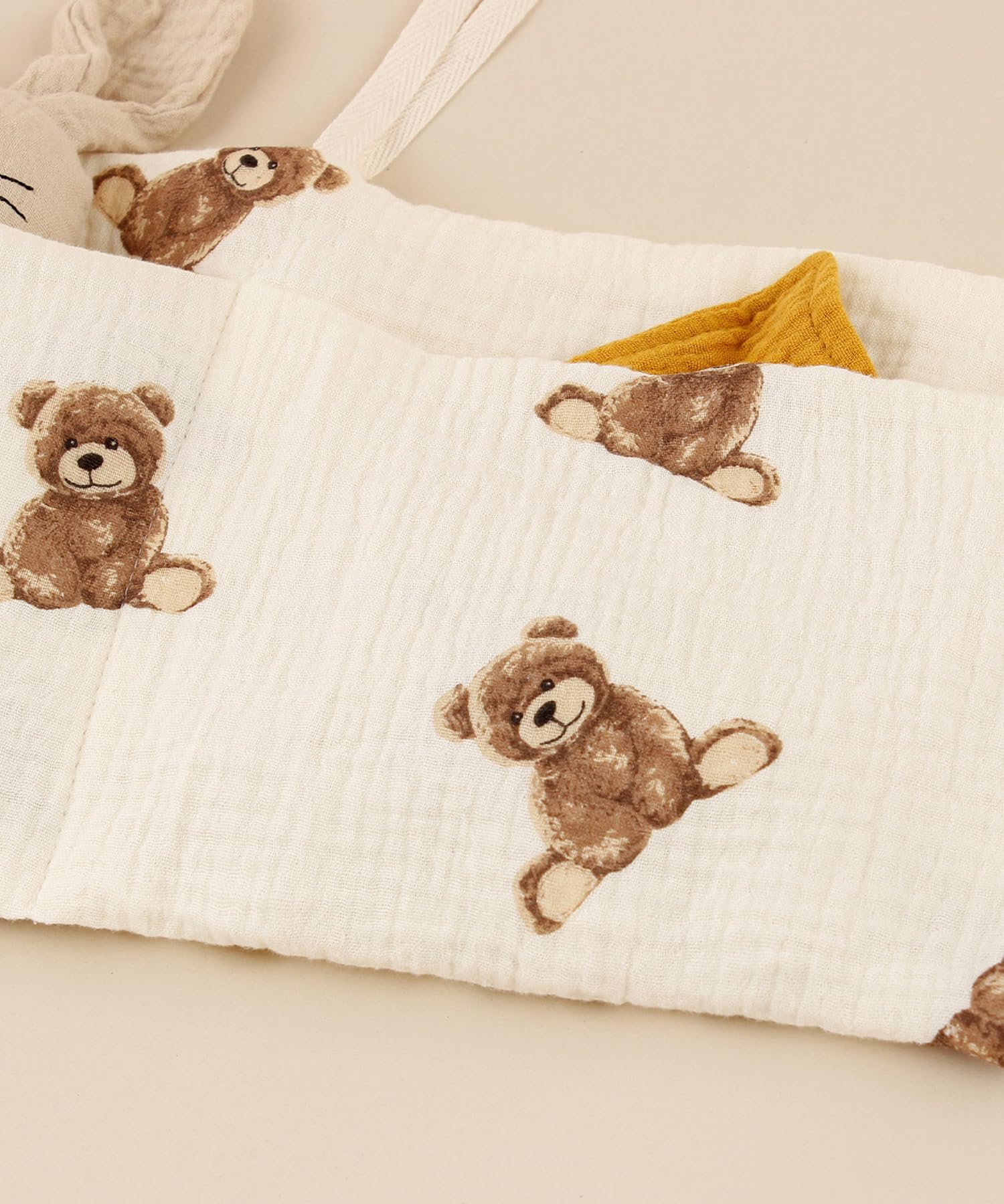 NewLuyer bedside organizer offers pattern options to match nursery decor.