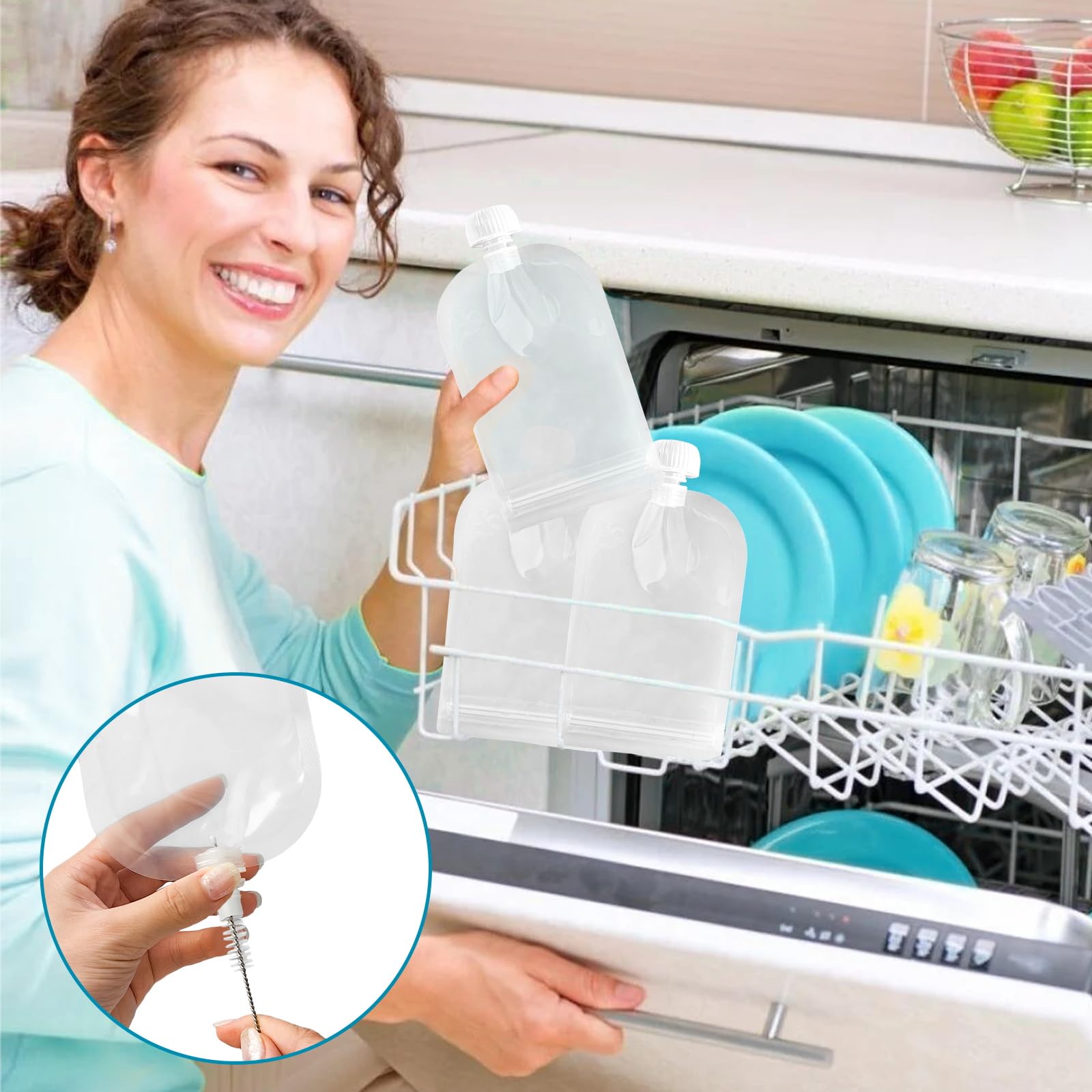 Newmemo pouches stored in freezer to preserve freshness