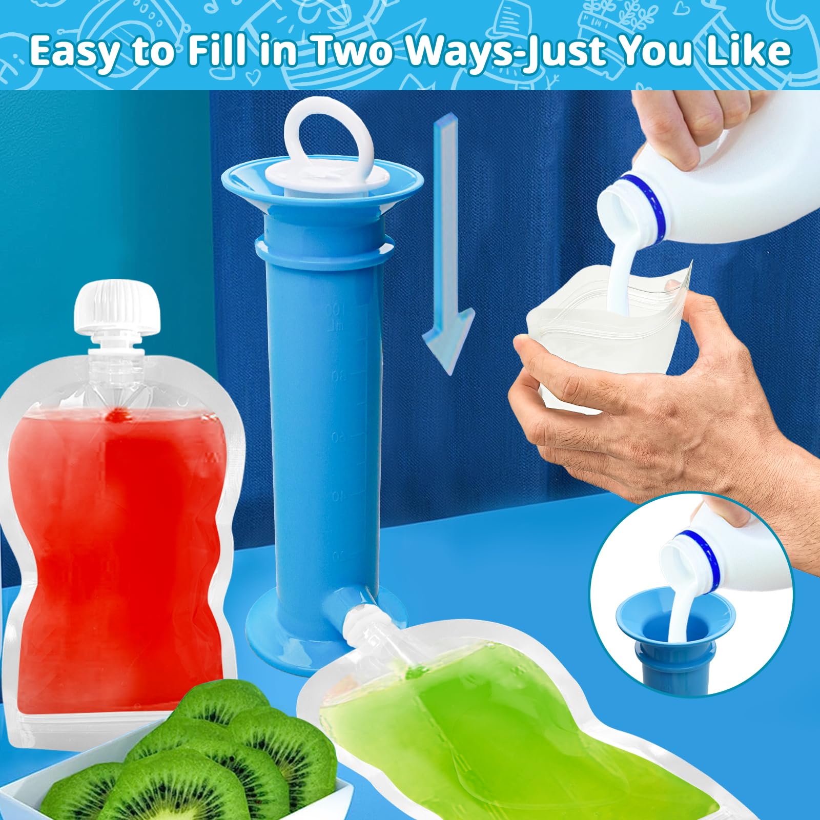 Newmemo pouch filler with scale display for portion control
