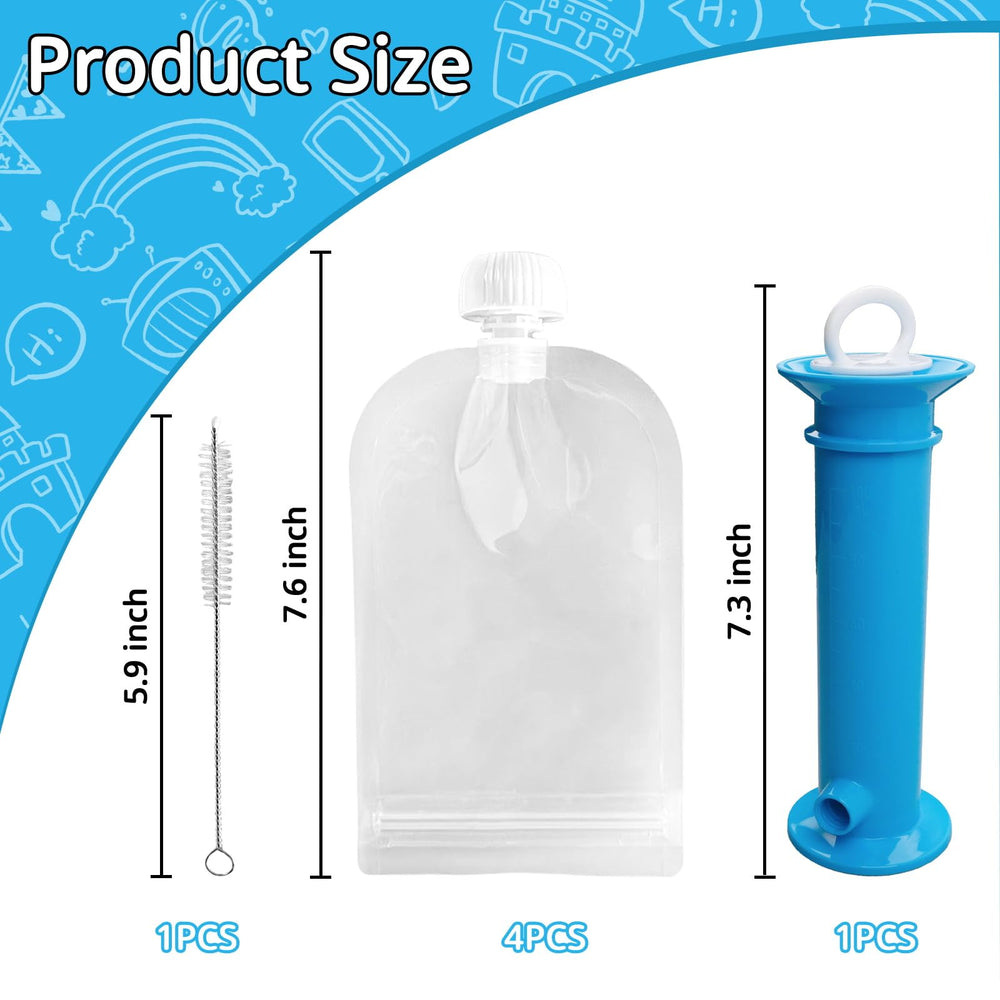 Newmemo reusable pouches laid out for easy cleaning