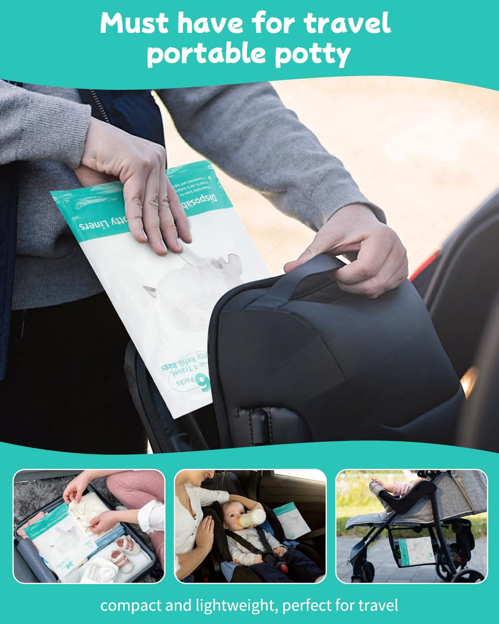 Newnice compact travel pack fits in bags for easy access.