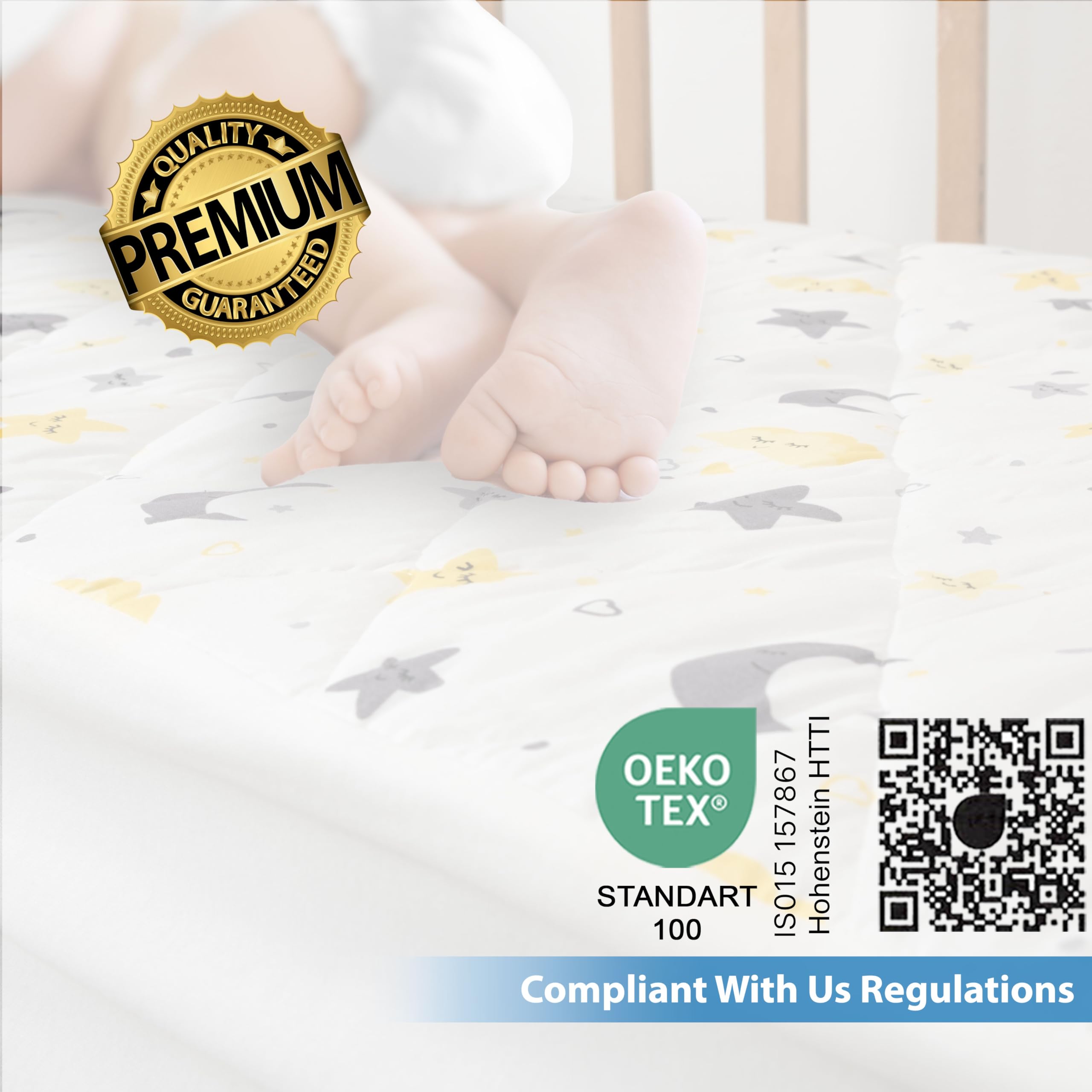 Newo Select 52x28 crib mattress fit for mattresses 3 to 10 inches thick