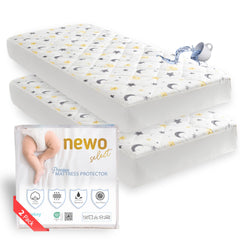 Newo Select waterproof crib protector closeup shows soft cotton surface