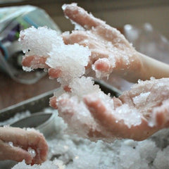 Newsorb powder closeup shows white creamy color ideal for science demos