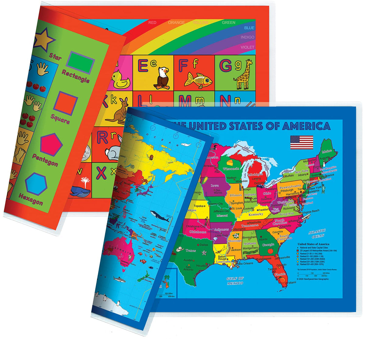 NewSpaceView placemat USA map for geography practice during meals