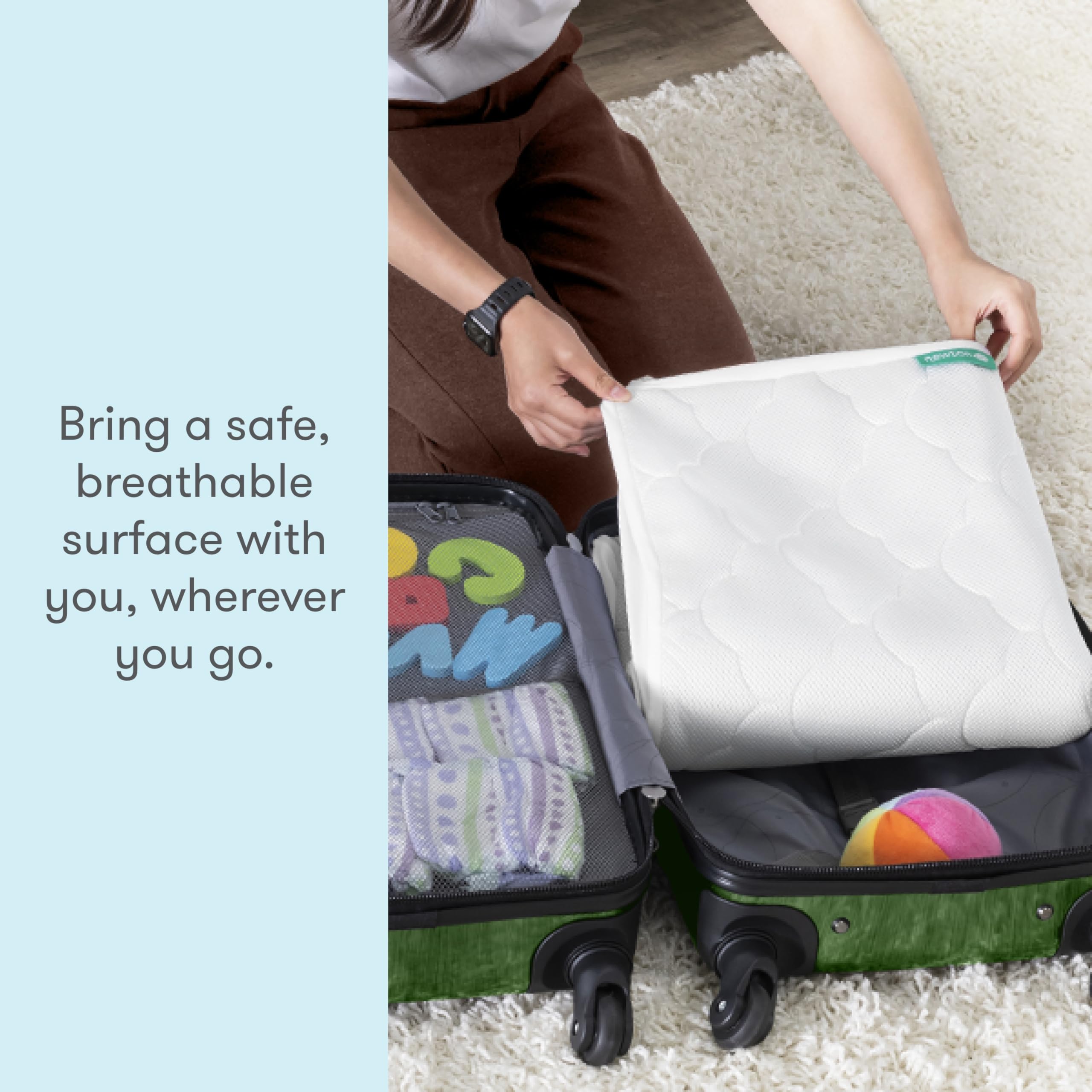newton-baby-3x-thicker-crib-pad adds plush comfort with breathable design.