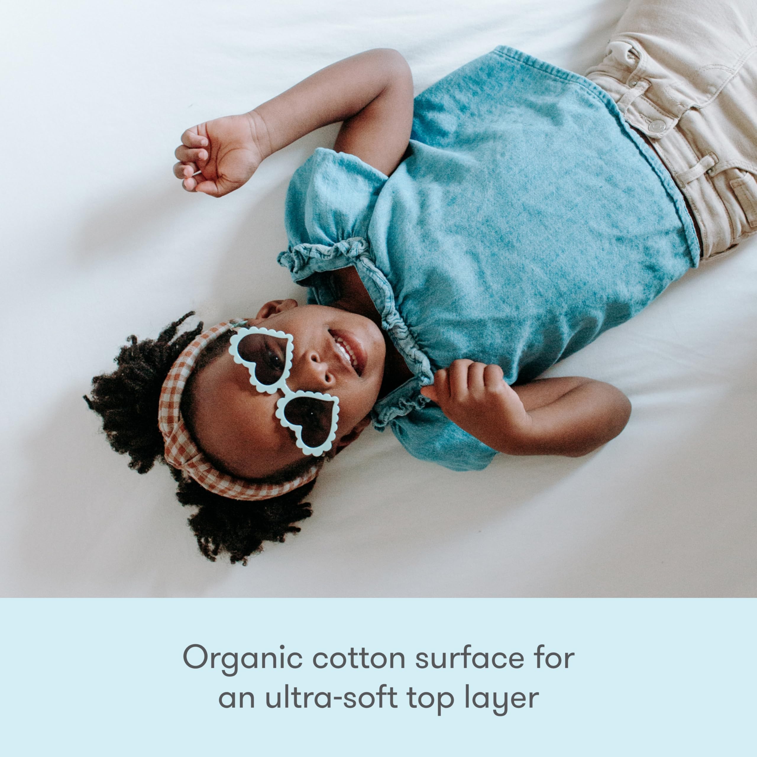 Newton Baby Cream Organic Twin Mattress Pad care guide demonstrating cleaning and care