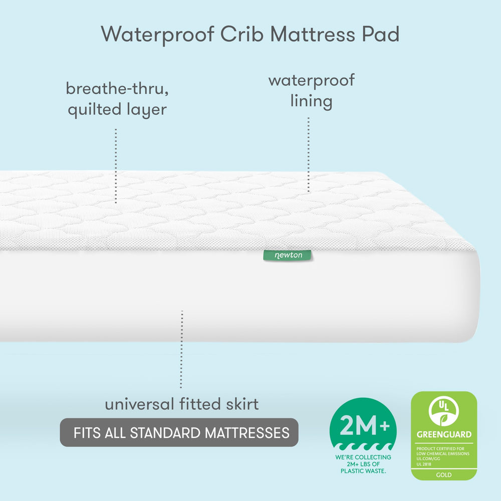 Newton Baby machine-washable pad simplifies cleanup after accidents.
