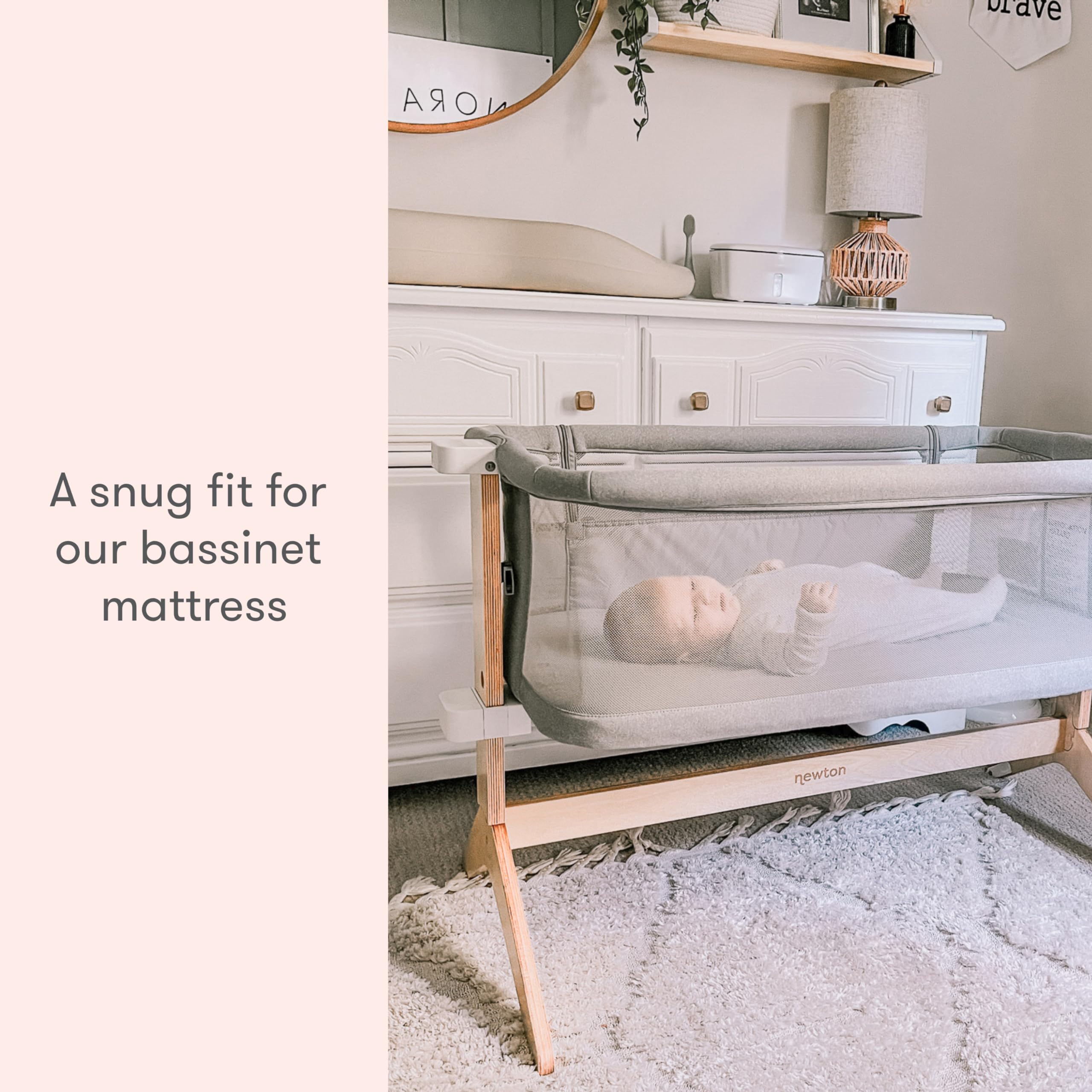 Newton Baby elastic-edge design keeps sheets in place throughout night moves