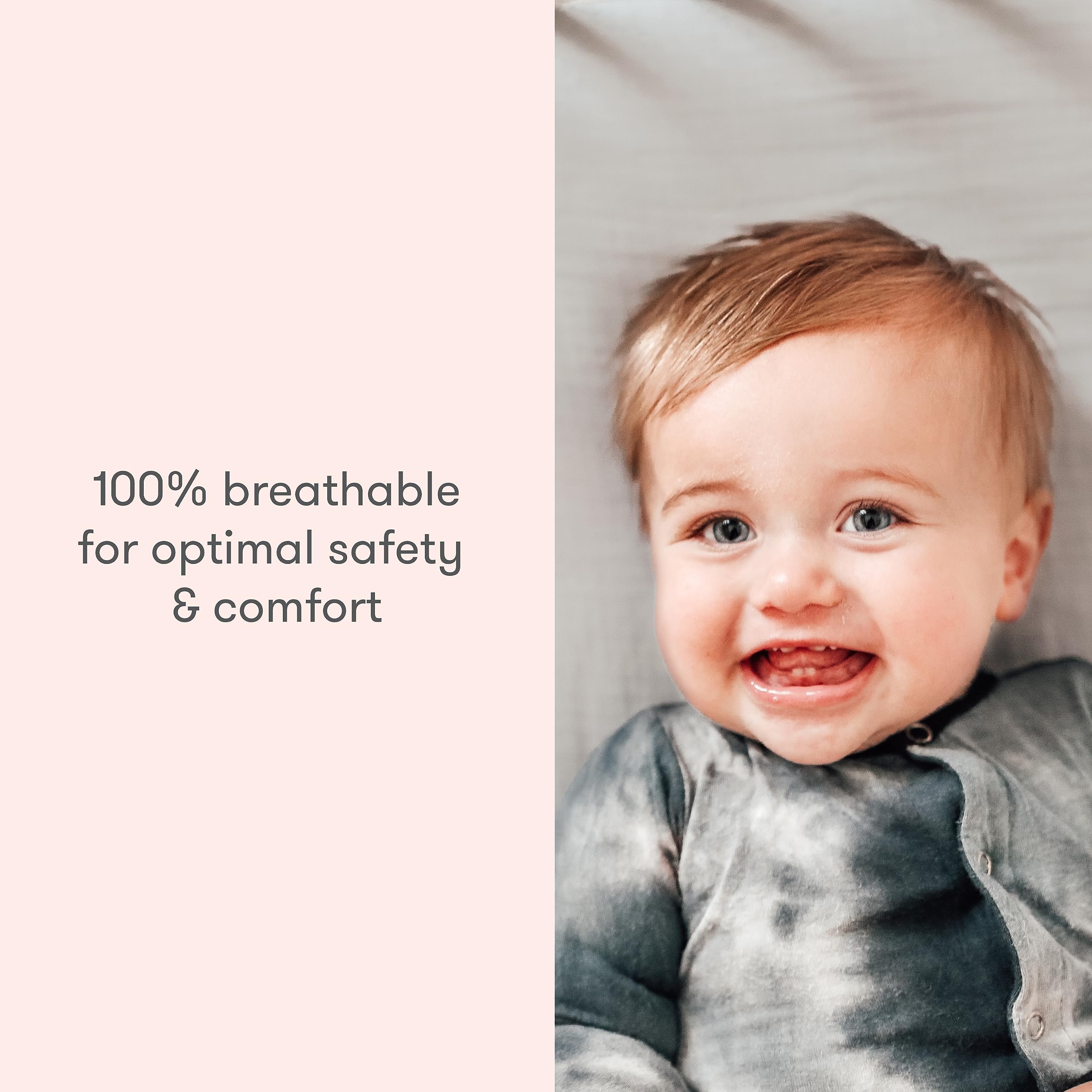 Newton Baby breathable 100% organic cotton close-up highlights airflow and skin-friendly material