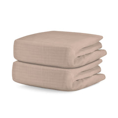Newton Baby fitted crib sheet clay closeup showcases breathable organic cotton for baby comfort