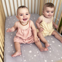 Newton Baby fitted crib sheet closeup, soft texture for cozy sleep