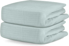 Newton Baby fitted crib sheet sage packaged for nursery setup