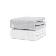 Newton Baby fitted crib sheet Stardust Grey on mattress with breathable organic cotton comfort