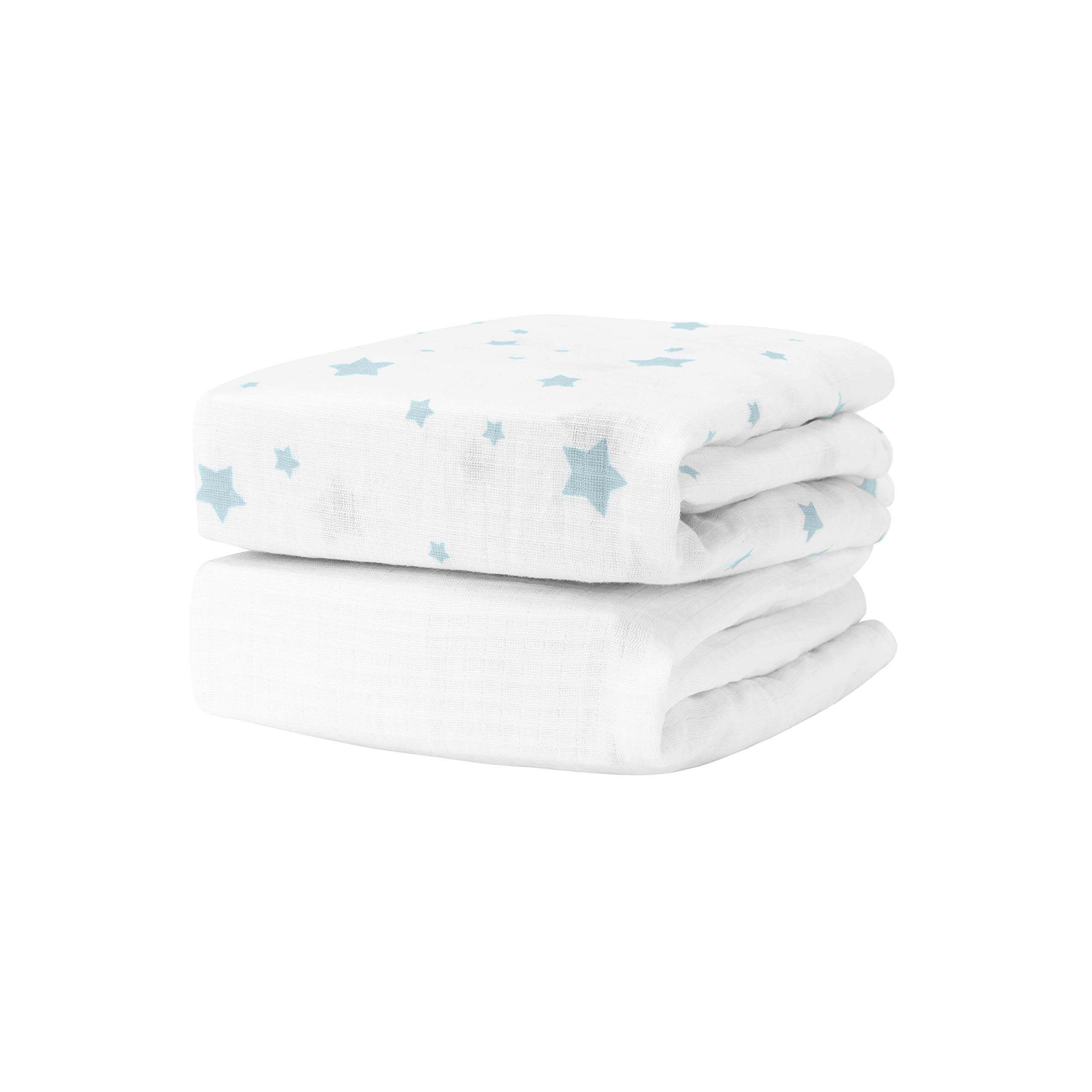 Newton Baby fitted crib sheet two-pack ultra breathable fabric for cooler baby sleep.