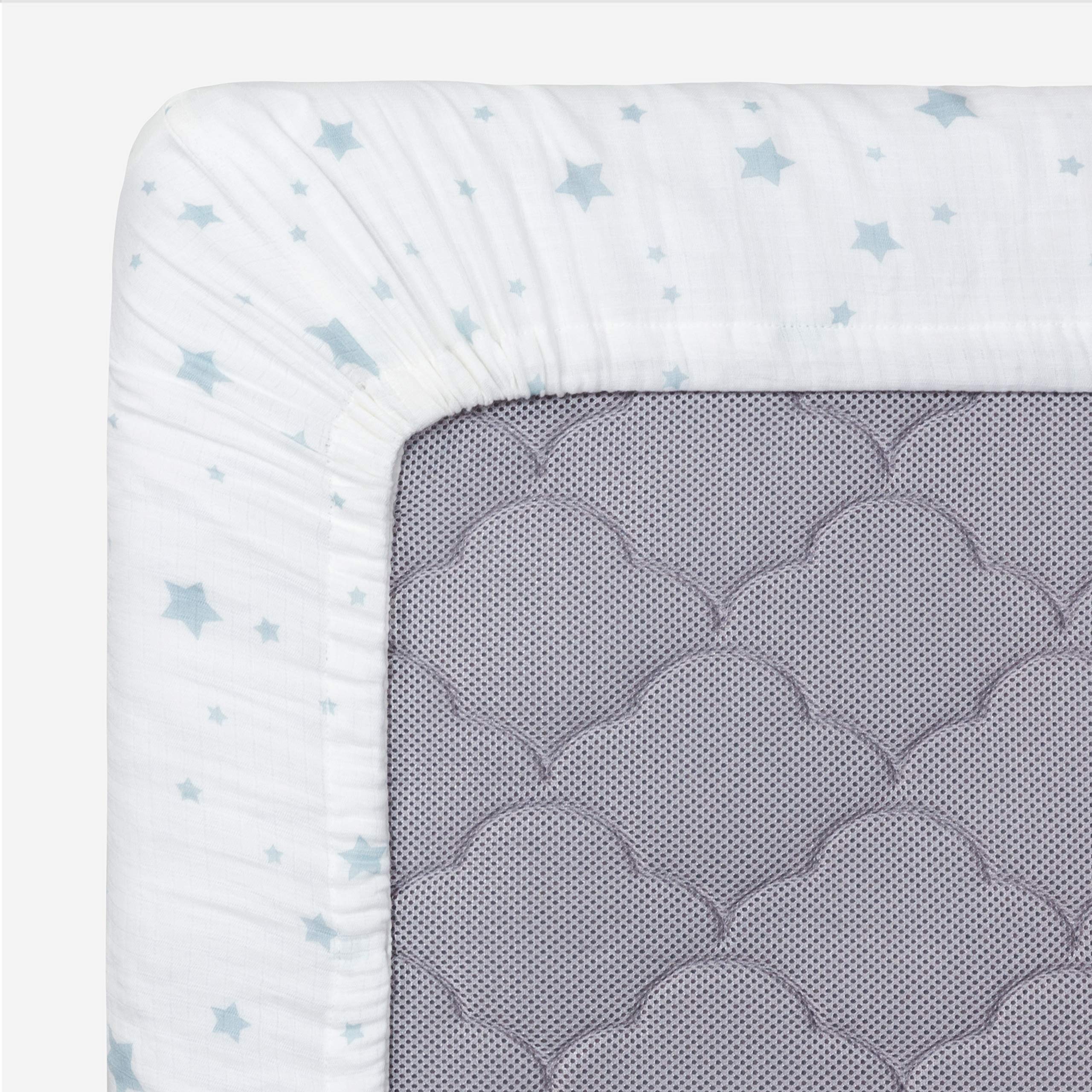 Newton Baby fitted crib sheet white Stardust pattern for a clean nursery look.