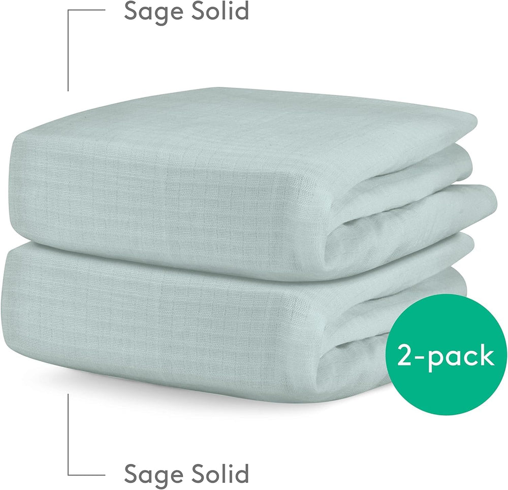 Newton Baby machine-washable crib sheet sage, easy to clean