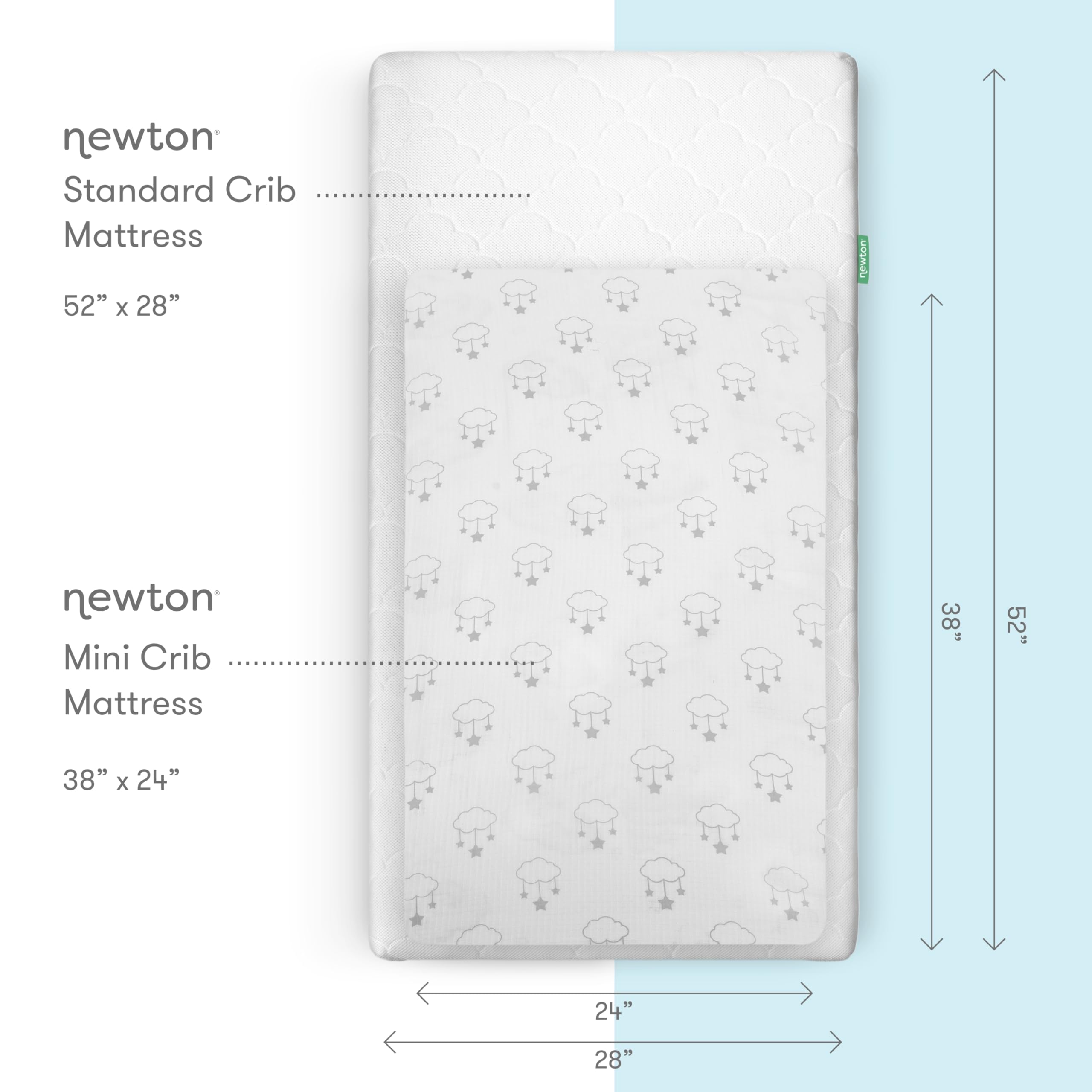 Newton Baby mini crib sheets wishing on a star pattern adds playful nursery design