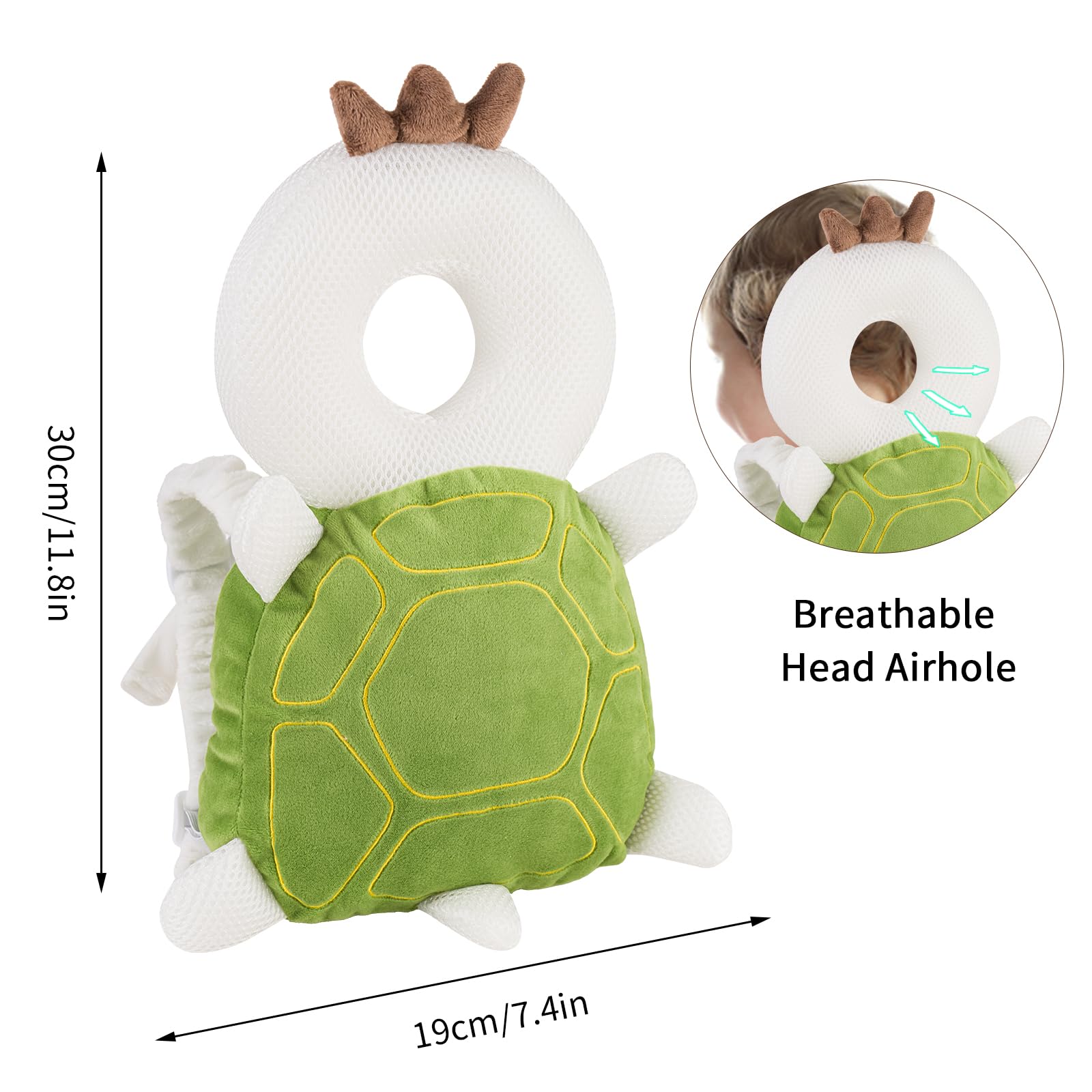 Newvenper baby head protector backpack machine washable for quick cleaning between outings.