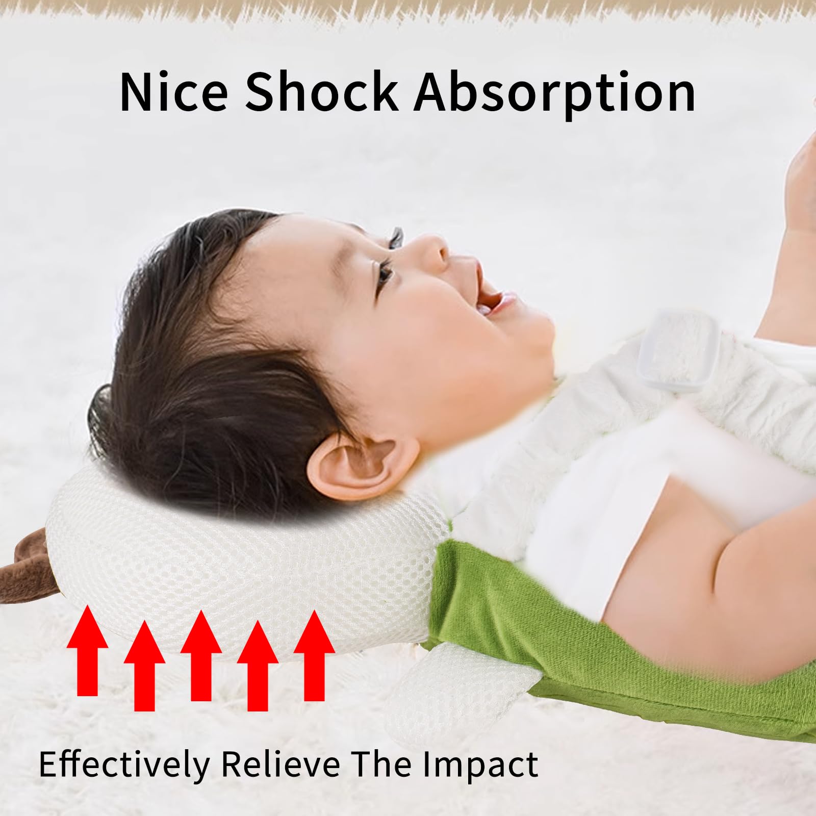 Newvenper baby head protector backpack padded with PP cotton for soft impact cushioning.