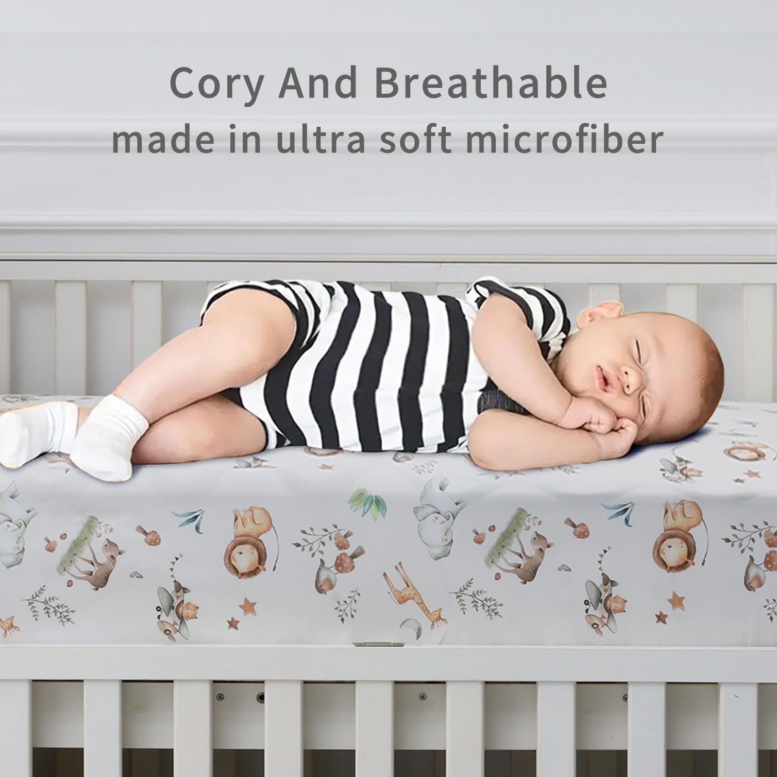 Newvenper cute-patterns soft colors brighten nursery and support pleasant sleep