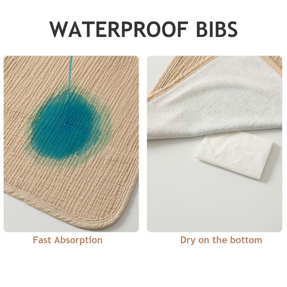 Newwiee Baby Bib muslin outer layer provides soft touch and breathable wear.