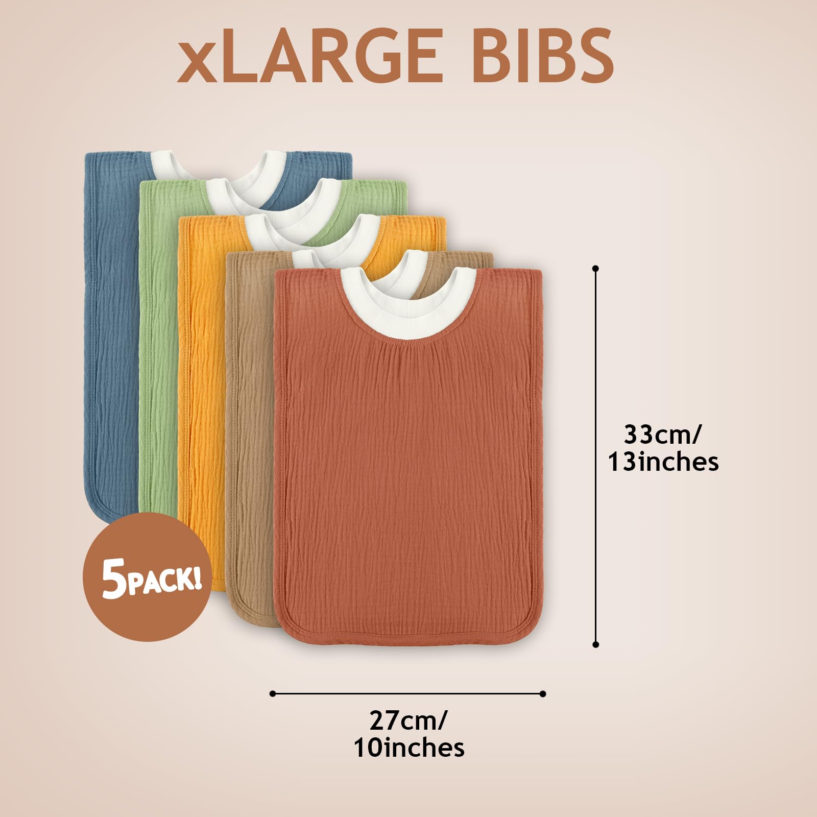 Newwiee Baby Bib waterproof middle layer shields clothes from spills during meals.