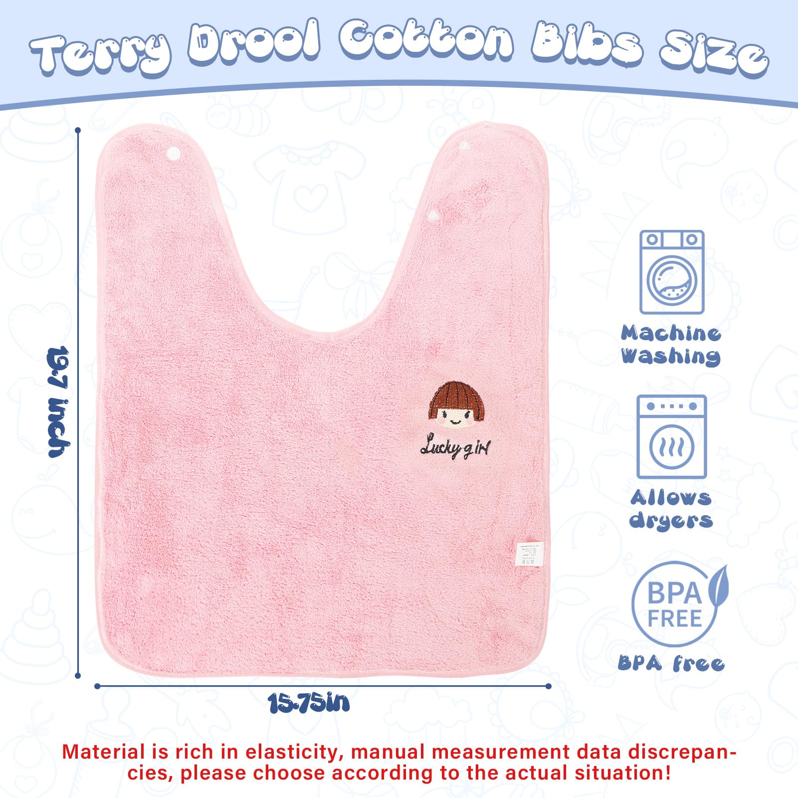Newwiee baby bibs 20x16 inches demonstrates large coverage for meals