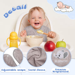 Newwiee bibs with adjustable snaps support growth from newborn to toddlers.
