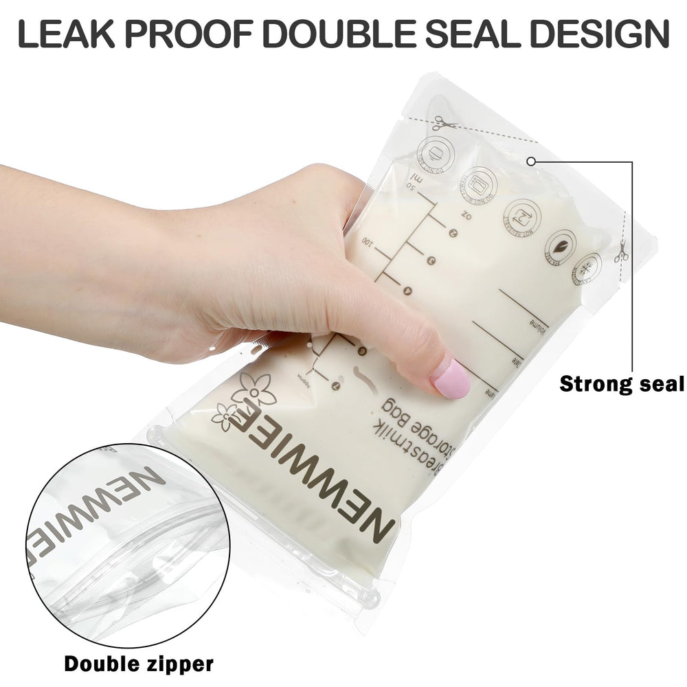Newwiee bag features double seal for reliable leak prevention.