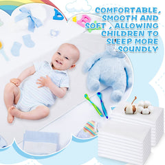 Newwiee cot sheet with elastic straps prevents shifting during rest.