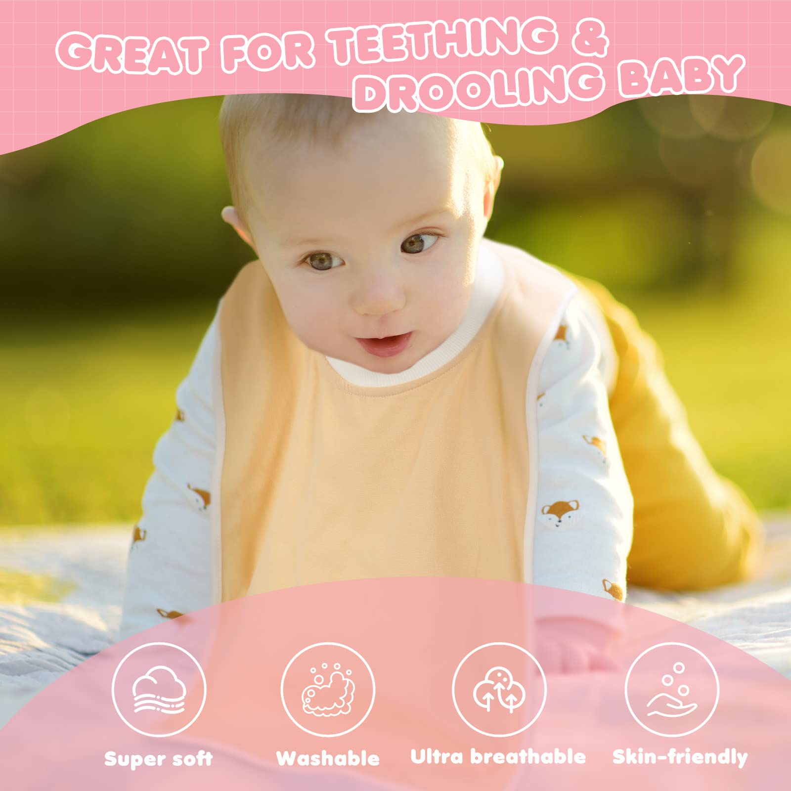 Newwiee easy-care machine-washable bib simplifies cleanup.